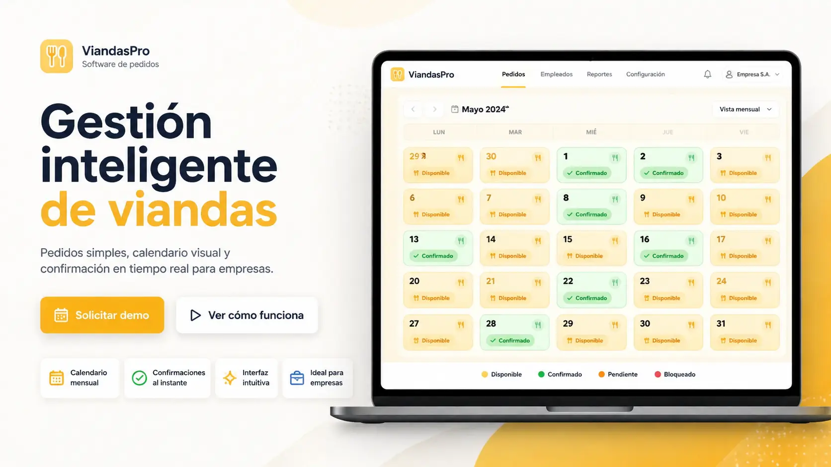 Calendario de pedidos del usuario